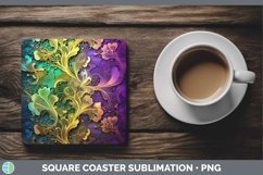 GorgeousMardi Gras Square Coaster design.