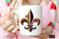 Faux Latch Hook Fleur De Lis PNG | Mardi Gras Png Product Image 2