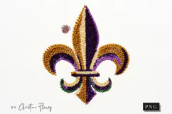 Faux Latch Hook Fleur De Lis PNG | Mardi Gras Png Product Image 4