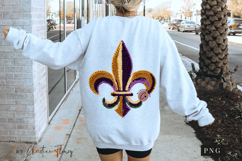 Faux Latch Hook Fleur De Lis PNG | Mardi Gras Png Product Image 5