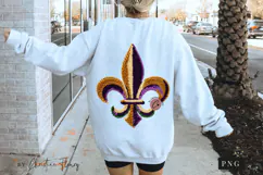 Faux Latch Hook Fleur De Lis PNG | Mardi Gras Png Product Image 5