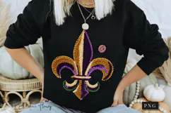 Faux Latch Hook Fleur De Lis PNG | Mardi Gras Png Product Image 6