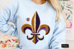 Faux Latch Hook Fleur De Lis PNG | Mardi Gras Png Product Image 8