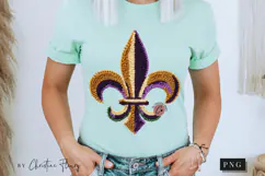 Faux Latch Hook Fleur De Lis PNG | Mardi Gras Png Product Image 9