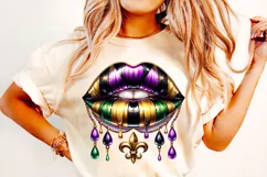 Mardi Gras Lips PNG, Mardi Gras Sublimation PNG, Mardi Gras Product Image 2