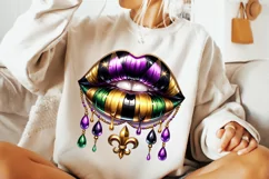 Mardi Gras Lips PNG, Mardi Gras Sublimation PNG, Mardi Gras Product Image 3