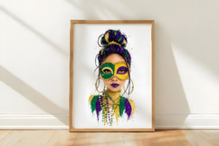 Mardi Gras Mama Messy Bun PNG Product Image 3