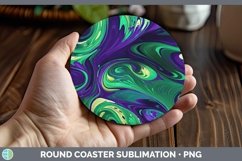 GorgeousMardi Gras Round Coaster design.