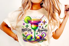 Mardi Gras Margaritas PNG, Mardi Gras Sublimation, Margarita Product Image 1