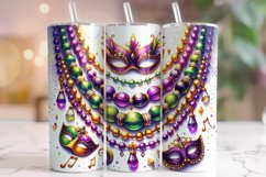 Mardi Gras Mask Tumbler Wrap, Mardi Gras Tumbler PNG Product Image 1