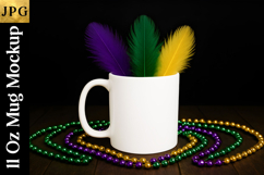 Mardi Gras Mug Mockup JPG | Sublimation Coffee Cup Flat Lay Product Image 2