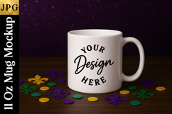 Mardi Gras Mug Mockup JPG | Sublimation Coffee Cup Product Image 1