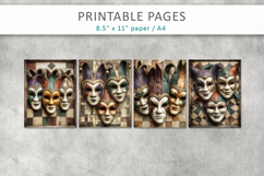 vintage carnival scrapbooking paper, mardi gras pages Product Image 2