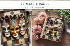 vintage carnival scrapbooking paper, mardi gras pages Product Image 3