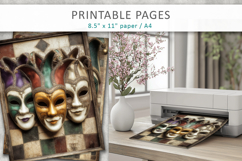 vintage carnival scrapbooking paper, mardi gras pages Product Image 4