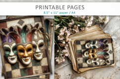 vintage carnival scrapbooking paper, mardi gras pages Product Image 5