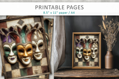 vintage carnival scrapbooking paper, mardi gras pages Product Image 7