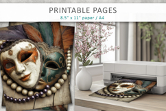 masquerade party digital papers, mardi gras pages Product Image 5