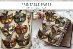 carnival masks junk journal, mardi gras pages Product Image 1