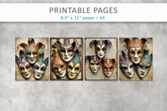 carnival masks grunge papers, mardi gras pages Product Image 2
