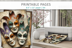 carnival masks grunge papers, mardi gras pages Product Image 3