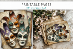 carnival masks grunge papers, mardi gras pages Product Image 4