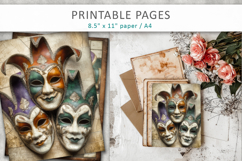 carnival masks grunge papers, mardi gras pages Product Image 5