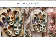 carnival masks grunge papers, mardi gras pages Product Image 6