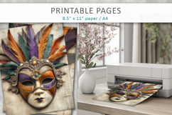carnival mask printable pages, mardi gras Product Image 4