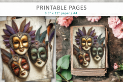 grunge masquerade journal pages, mardi gras Product Image 3