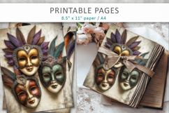 grunge masquerade journal pages, mardi gras Product Image 5