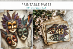 grunge masquerade journal pages, mardi gras Product Image 6