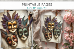 grunge masquerade journal pages, mardi gras Product Image 8