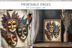 grunge masquerade journal pages, mardi gras Product Image 1