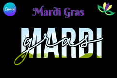 Mardi Gras Canva Frame Fleur De Lis Varsity Sport Add Photo Product Image 1