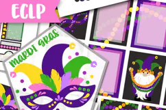 Printable Life Planner Stickers Mardi Gras Masquerade Gnome Product Image 1