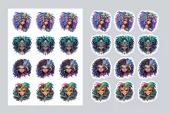 Mardi Gras Printable Stickers Fashion Girl Sticker PNG