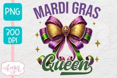 Mardi Gras Queen PNG Sublimation design, Mardi gras shirt Product Image 1