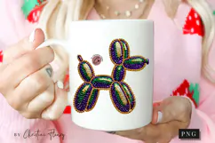 Mardi Gras Rhinestone Balloon Dog PNG | Mardi Gras Png Product Image 2