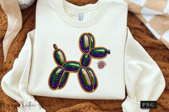 Mardi Gras Rhinestone Balloon Dog PNG | Mardi Gras Png Product Image 3