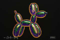 Mardi Gras Rhinestone Balloon Dog PNG | Mardi Gras Png Product Image 4