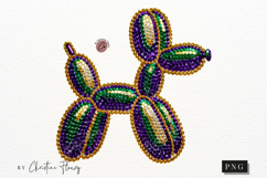 Mardi Gras Rhinestone Balloon Dog PNG | Mardi Gras Png Product Image 5