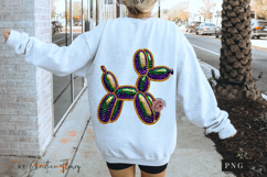 Mardi Gras Rhinestone Balloon Dog PNG | Mardi Gras Png Product Image 6