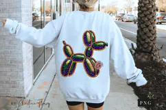 Mardi Gras Rhinestone Balloon Dog PNG | Mardi Gras Png Product Image 6