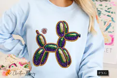 Mardi Gras Rhinestone Balloon Dog PNG | Mardi Gras Png Product Image 9