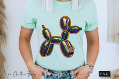 Mardi Gras Rhinestone Balloon Dog PNG | Mardi Gras Png Product Image 10