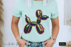 Mardi Gras Rhinestone Balloon Dog PNG | Mardi Gras Png Product Image 10