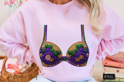 Mardi Gras Rhinestone Bra PNG | Mardi Gras Png Product Image 8