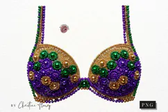 Mardi Gras Rhinestone Bra PNG | Mardi Gras Png Product Image 4