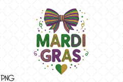 Mardi Gras Ribbon and Hearts Crochet PNG Product Image 1